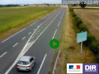 Webcam routière sur la RN7 à hauteur de Toulon-sur-Allier, entre Moulins et Vichy