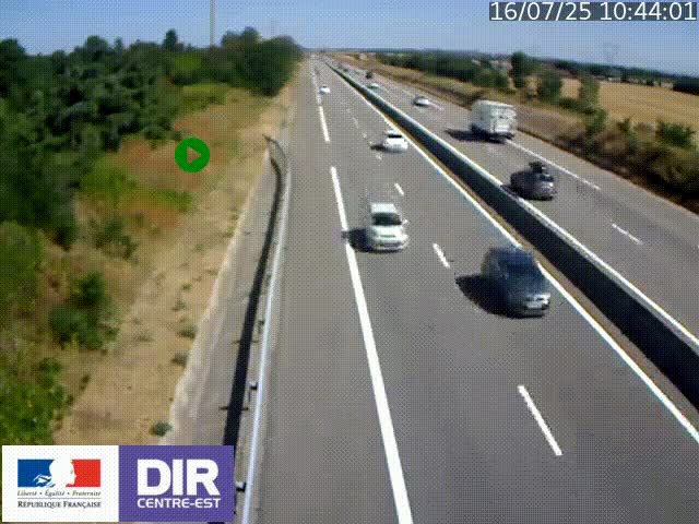 Webcam sur le contournement de Valence, sur la Nationale 7, à la jonction avec la N532, caméra orientée vers Grenoble