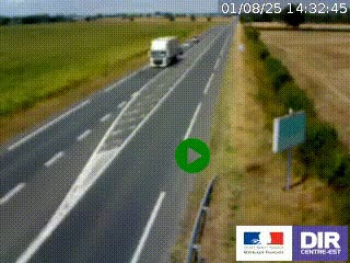 Webcam routière sur la RN7 à hauteur de Toulon-sur-Allier, entre Moulins et Vichy