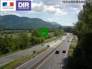 Caméra trafic à Meylan sur la Rocade-Sud de Grenoble en direction d'Aix-en-Provence