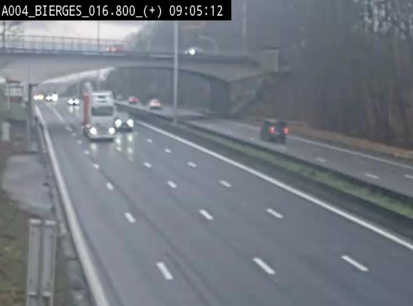 Webcam à Wavre, à hauteur de la sortie 5 Bierges. Vue orientée vers Namur