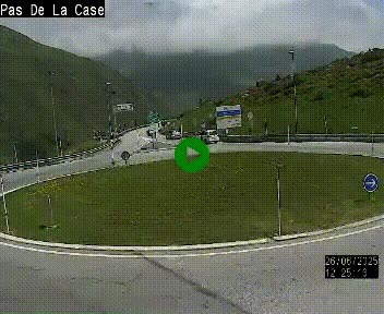 Webcam sur la N22 au niveau du poste frontière entre la France et Andorre à proximité de Pas de la Case à plus de 2000 mètres d'altitude
