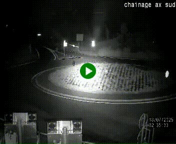 Webcam au nord d'Ax-les-Thermes au niveau de l'aire de chaînage de la N20. Vue orientée vers les Pyrénées, en direction de Pas de la Case