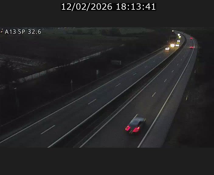 Webcam info trafic A13 à hauteur de Mondorf-les-bains. Vue orientée vers Altwies