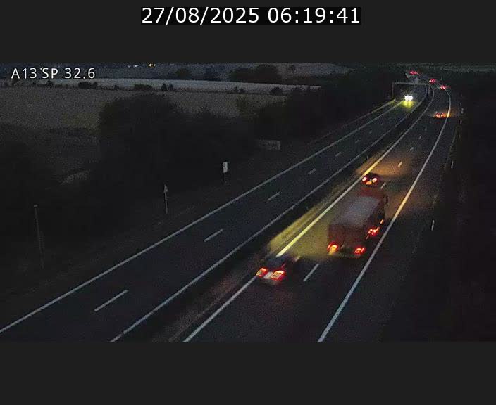 Webcam info trafic A13 à hauteur de Mondorf-les-bains. Vue orientée vers Altwies