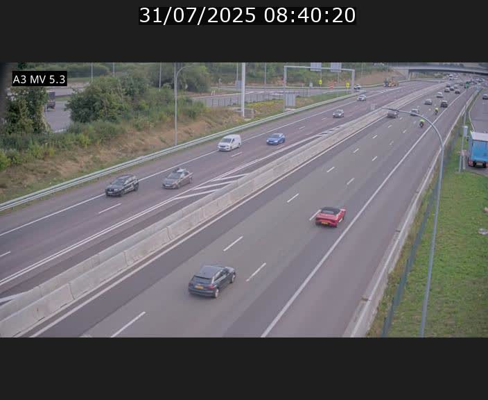 Webcam à l'Aire de Berchem au Luxembourg sur l'A3. Vue orientée vers la France