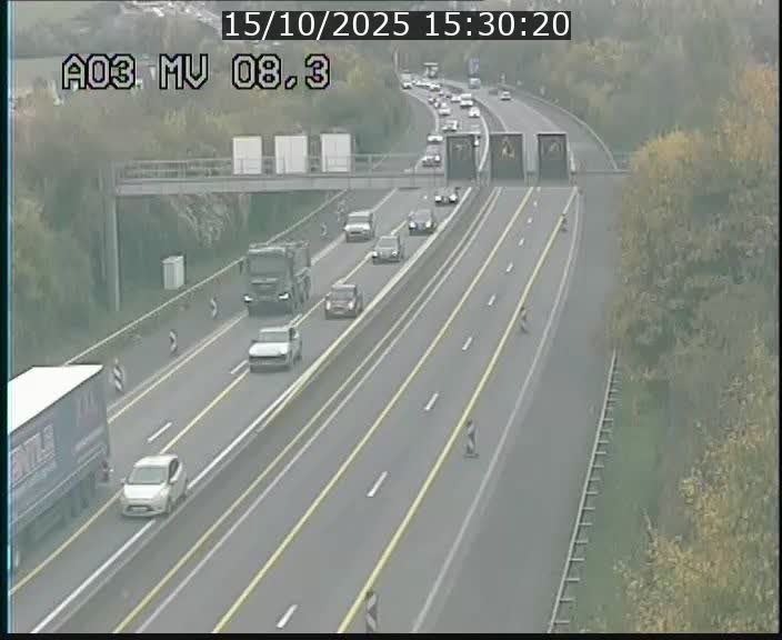Webcam Autoroute après la Croix de Bettembourg en direction de Luxembourg sur l'A3