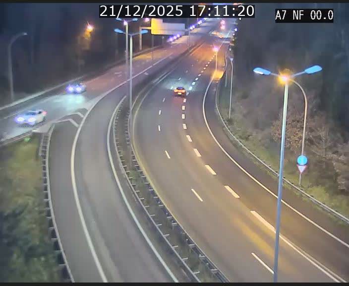 Caméra autoroute Luxembourg A7 - Echangeur A1/A7 Grünewald direction Tunnel Stafelter