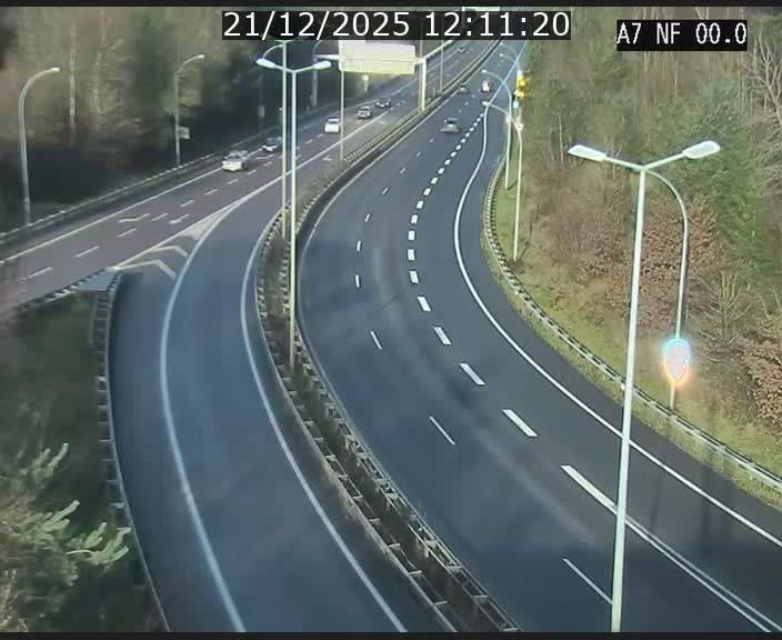 Caméra autoroute Luxembourg A7 - Echangeur A1/A7 Grünewald direction Tunnel Stafelter
