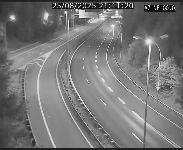 Caméra autoroute Luxembourg A7 - Echangeur A1/A7 Grünewald direction Tunnel Stafelter