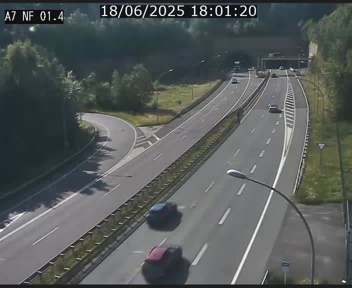 Caméra autoroute Luxembourg A7 - Echangeur Waldhaff - direction Tunnel Stafelter