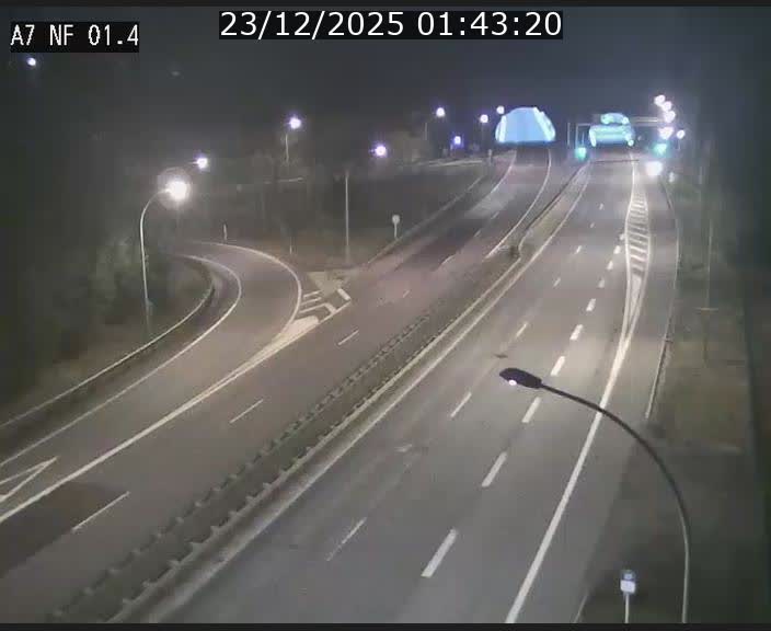 Caméra autoroute Luxembourg A7 - Echangeur Waldhaff - direction Tunnel Stafelter