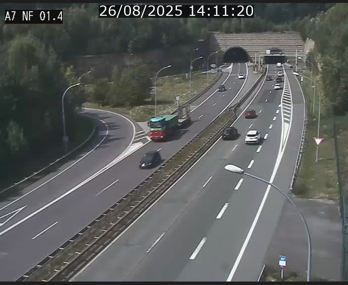 Caméra autoroute Luxembourg A7 - Echangeur Waldhaff - direction Tunnel Stafelter