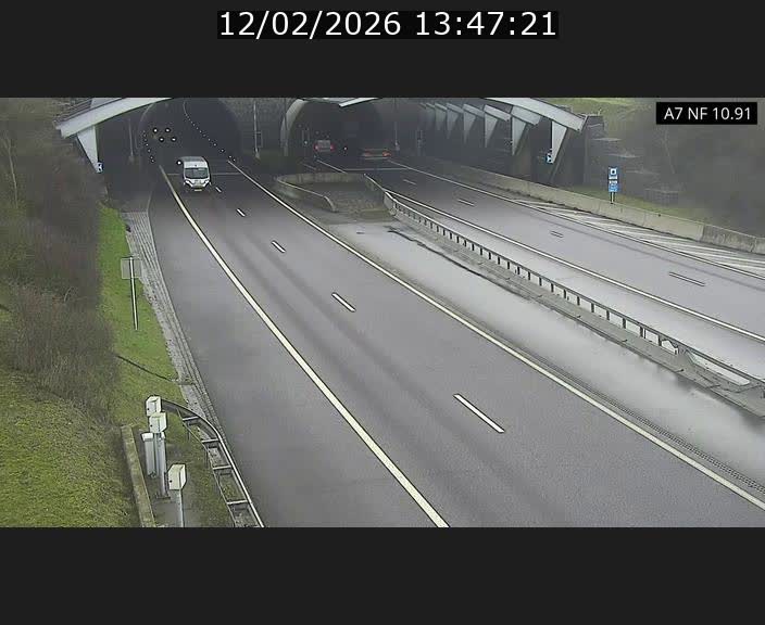 Caméra trafic Luxembourg - A7, Tunnel Gousselerbierg, entrée sud, direction Mersch
