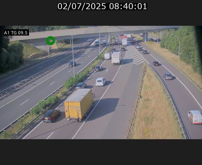 Traffic live webcam Luxembourg Jonction Grünewald - A1 direction Luxembourg-ville - BK 9.5
