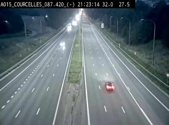 Webcam autoroute Belgique - Viesville - E42 direction Mons - BK 84.35