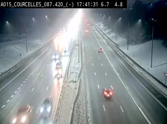 Webcam autoroute Belgique - Viesville - E42 direction Mons - BK 84.35