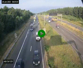 Webcam autoroute A63 en périphérie de Bordeaux au sud-est de la ville, en provenance du bassin d'Arcachon. Vue orientée vers Bordeaux