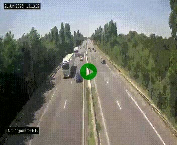 Webcam routière à la fin de la N10, en périphérique ouest d'Angouleme, proche de la jonction avec l'A10