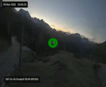 Webcam au col du Somport, côté français, sur la N134, dans les Pyrénées, en direction de l'Espagne, à 1632 mètres d'altitude