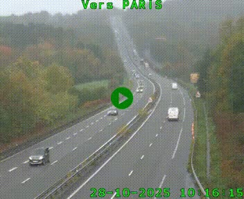 Caméra routière sur l'autoroute A20 à Bessines-sur-Gartempe. Vue orientée vers Paris