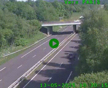 Caméra routière sur l'autoroute A20 au nord de Limoges, à la jonction avec la N520. Vue orientée vers Paris