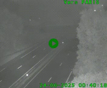 Caméra routière sur l'autoroute A20 au nord de Limoges, à la jonction avec la N520. Vue orientée vers Paris