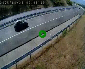 Caméra autoroute A75 à hauteur de la sortie 42 (Rodez, Laissac, Aire de l'Auvergne) située sur la commune d'Auberoques, près de Sévérac-le-Château