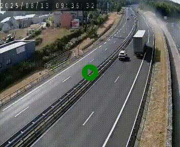 Caméra autoroute A75 à hauteur du col du rocher blanc en direction de Montpellier