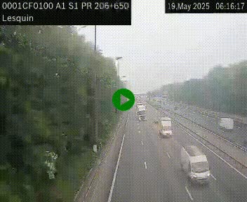 Webcam autoroute A1 à hauteur de Lesquin. Vue orientée vers Lille