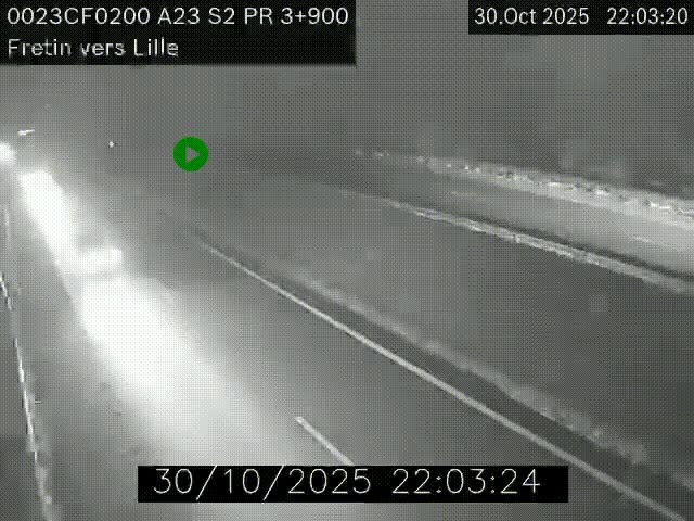 Webcam autoroute A23 à hauteur de Fretin. Vue orientée vers Lille