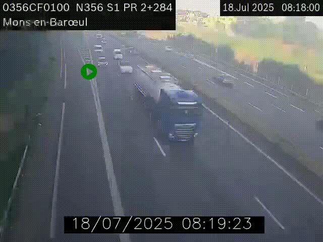 Webcam à l'entrée de Lille en direction du périphérique, à proximité de Mons-en-Baroeul sur la N356