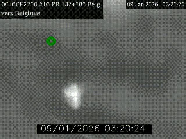 Webcam à la frontière franco-belge au niveau de Bray-Dunes/De-Panne sur l'autoroute A16. Vue orientée vers la Belgique