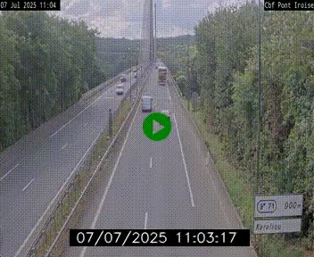 Webcam sur la N165 après le Pont de l'Iroise, à l'entrée de Brest