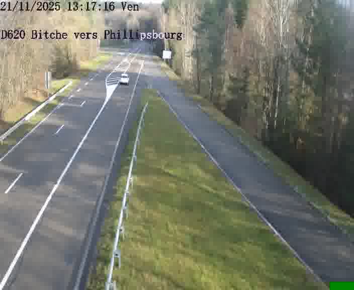 Webcam sur la D620, sur le contournement de Bitche. Vue orientée vers Philippsbourg