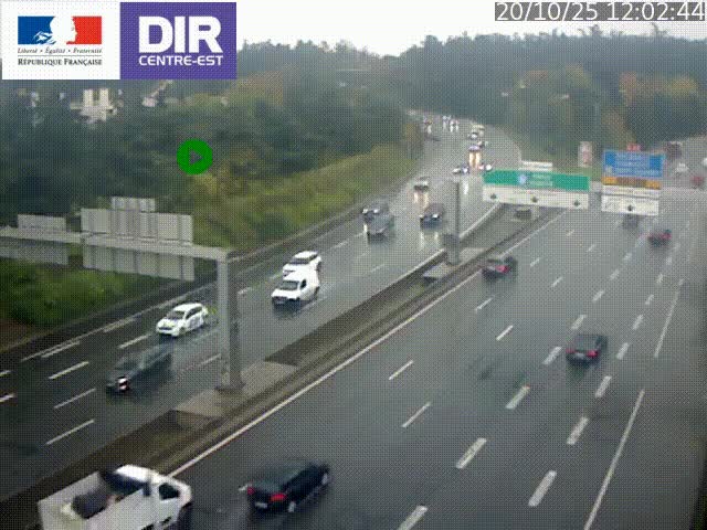 Caméra de circulation routière sur le boulevard périphérique Laurent Bonnevay de Lyon (D383) à hauteur de Bron, avant la jonction avec l'A43. Vue orientée vers l'échangeur