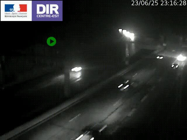 Caméra de circulation routière sur le boulevard périphérique Laurent Bonnevay de Lyon (D383) à hauteur de Bron, avant la jonction avec l'A43. Vue orientée vers l'échangeur