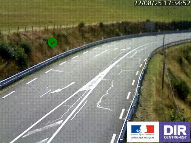 Webcam sur le col Pin Bouchain, vue orientée vers Roanne, en provenance de Lyon sur la nationale 7 (N7)
