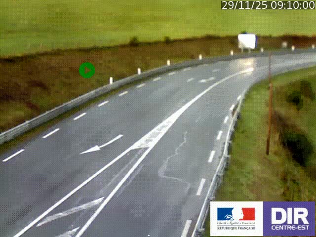 Webcam sur le col Pin Bouchain, vue orientée vers Roanne, en provenance de Lyon sur la nationale 7 (N7)