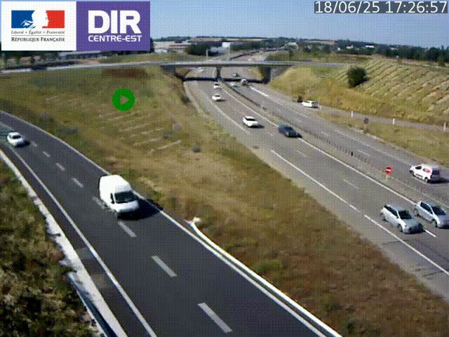 Webcam sur le contournement de Valence, sur la Nationale 7, caméra orientée vers Lyon