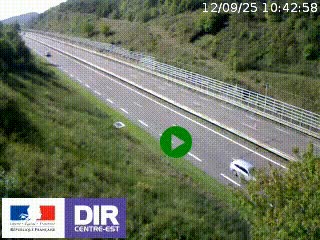 Webcam au niveau du col de Bois Clair à hauteur de Cluny sur la N79. Vue orientée vers Mâcon