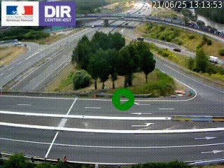 Webcam traffic à Grenoble-sud sur l'autoroute A480. Vue orientée vers l'entrée et la sortie de Grenoble