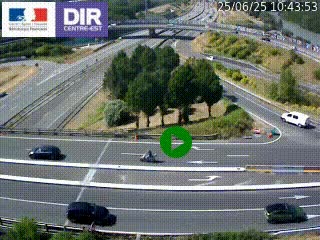 Webcam traffic à Grenoble-sud sur l'autoroute A480. Vue orientée vers l'entrée et la sortie de Grenoble