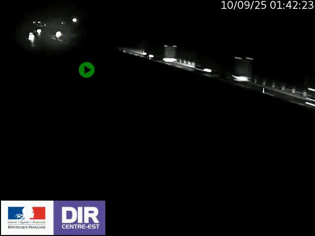 Caméra trafic à la jonction entre l'A46 (Rocade-est de Lyon) et l'A42 à hauteur de Vault-en-Velin en direction de Marseille