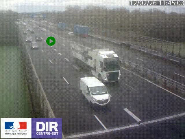 Caméra trafic à la jonction entre l'A46 (Rocade-est de Lyon) et l'A42 à hauteur de Vault-en-Velin en direction de Marseille