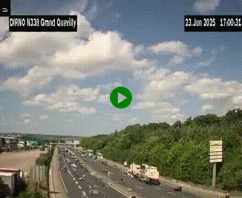 Webcam routière sur N338 à hauteur de Grand-Quevilly en périphérie de Rouen. Vue orientée vers Rouen