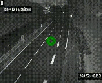 Webcam routière à hauteur de Bois-Guillaume en périphérie de Rouen. Vue orientée vers Rouen