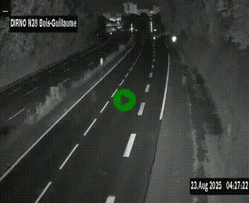 Webcam routière à hauteur de Bois-Guillaume en périphérie de Rouen. Vue orientée vers Rouen