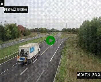 Webcam autoroute A150 à hauteur de La Vaupalière en périphérie de Rouen. Vue orientée vers Rouen