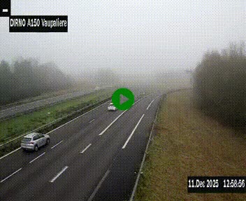 Webcam autoroute A150 à hauteur de La Vaupalière en périphérie de Rouen. Vue orientée vers Rouen